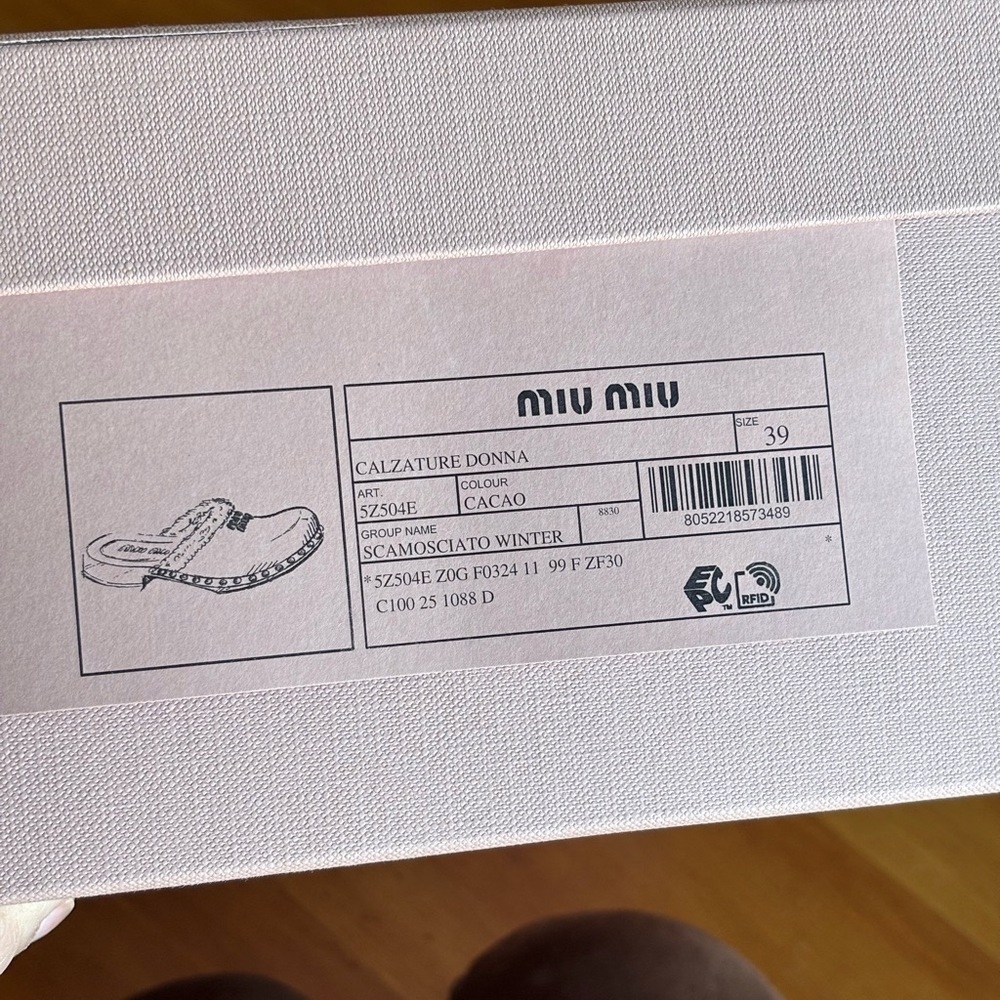 NEW Miu Miu Women’s Cocoa Brown Suede Clogs Italian size 39 - Picture 9 of 10